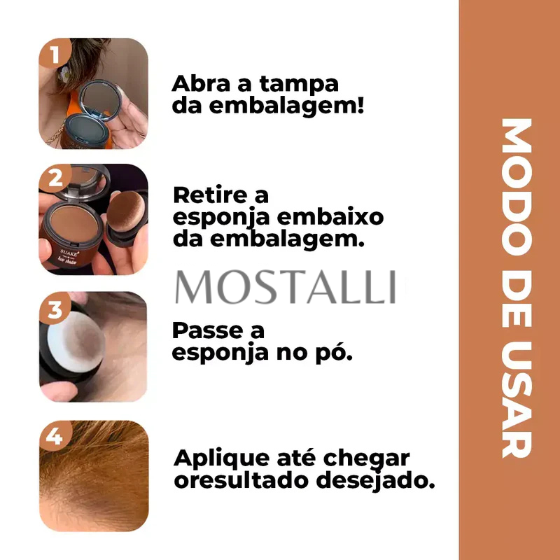 (COMPRE 1 LEVE 3) Tinta de Cabelo em Pó Mostalli - EFEITO INSTANTÂNEO